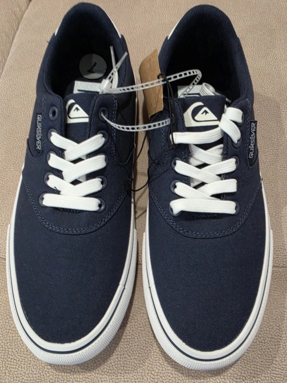 Quiksilver Men’s Navy Canvas Low-Top Sneakers with White Laces